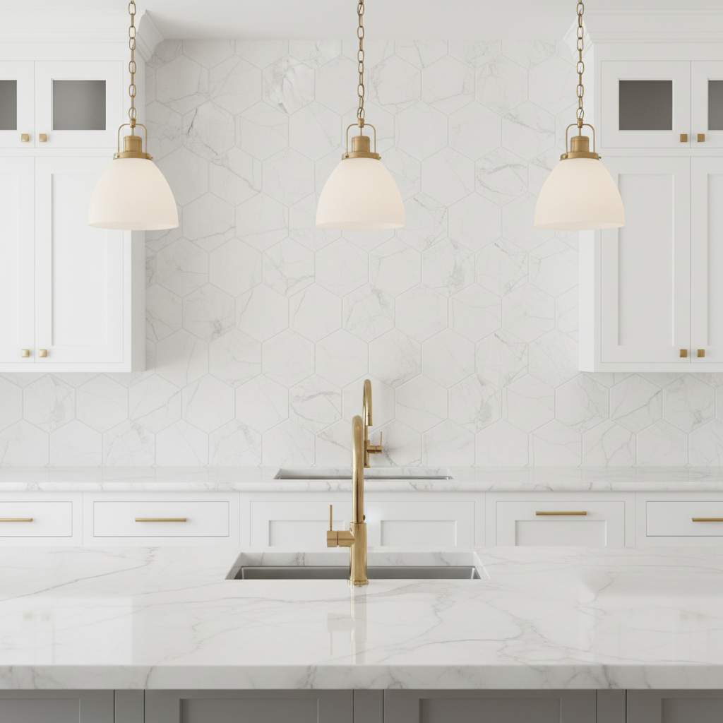 10" Hexagon Mosaic - Kitchen