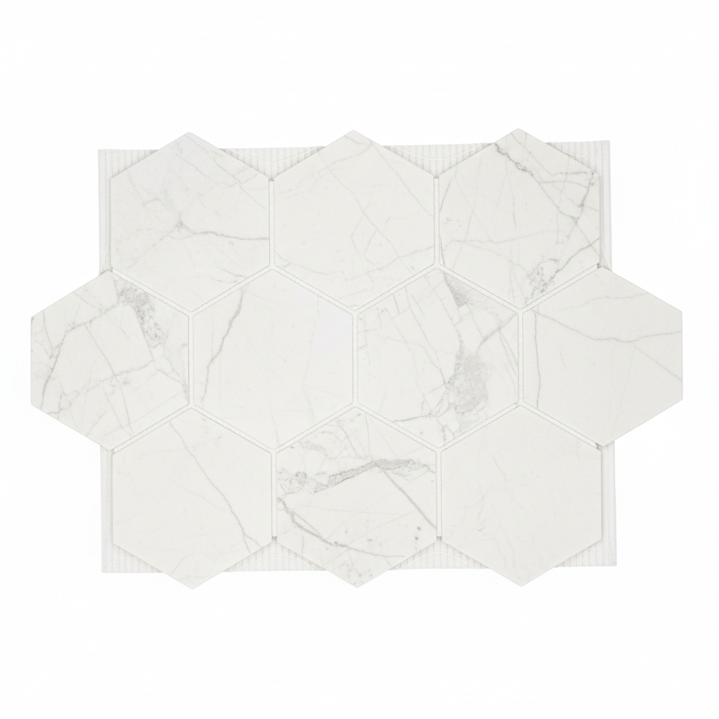 Bianco Dolomiti 10" Hexagon Mosaic – Featured