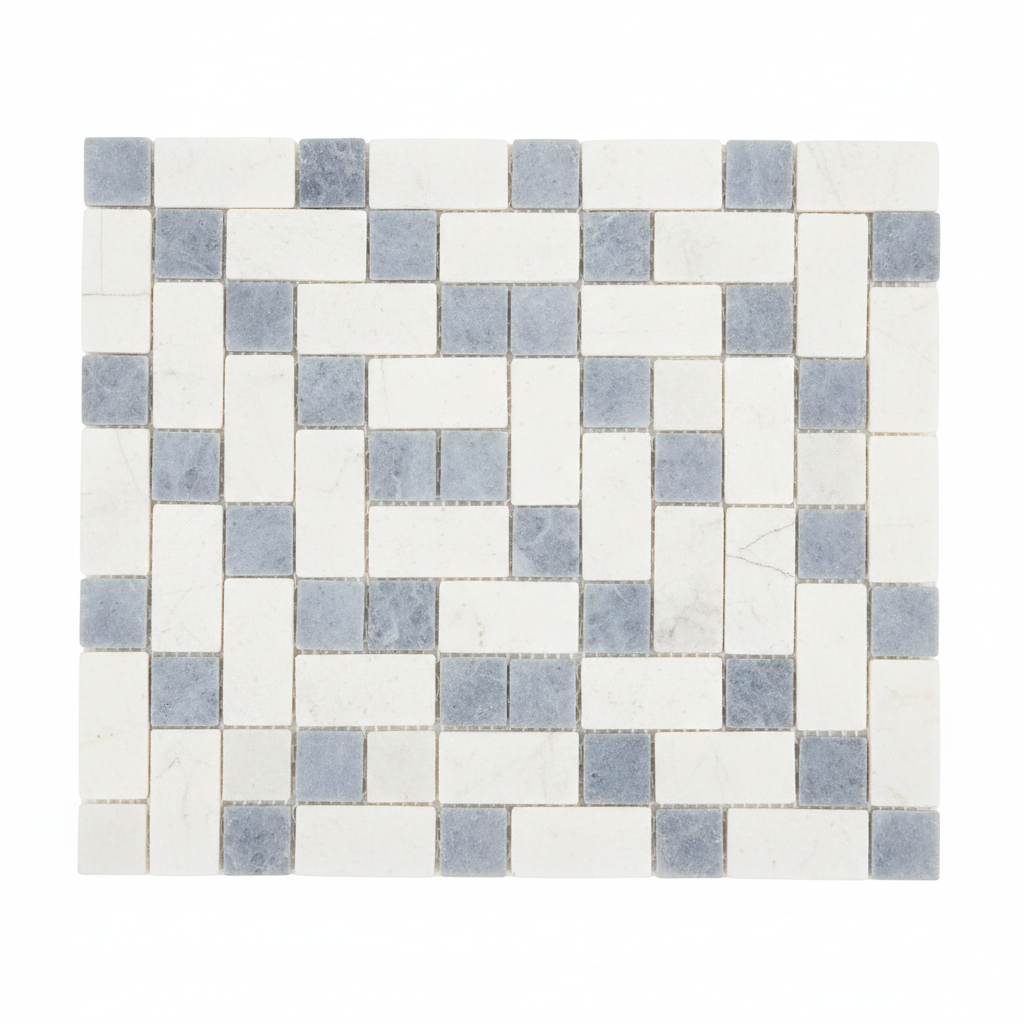 Bianco Dolomiti Basketweave w/ Blue-Gray – Featured