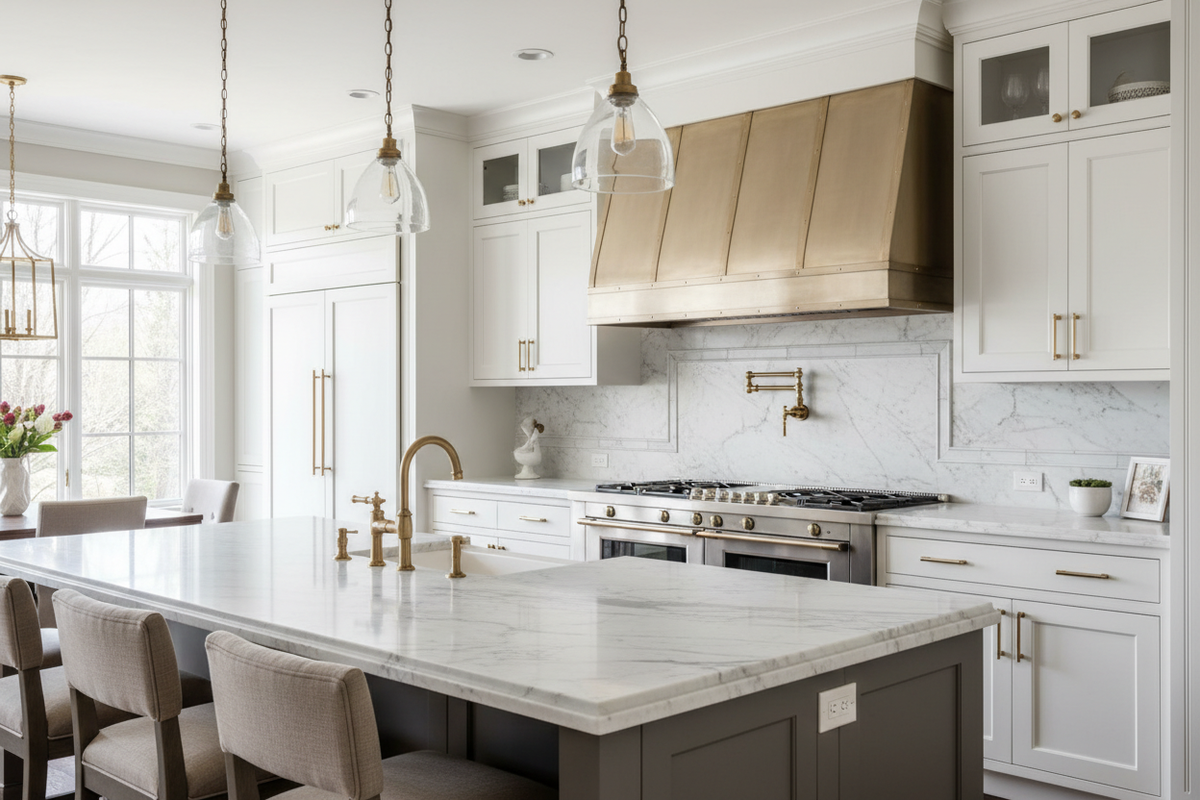 Bianco Dolomiti Bullnose Liner – Kitchen