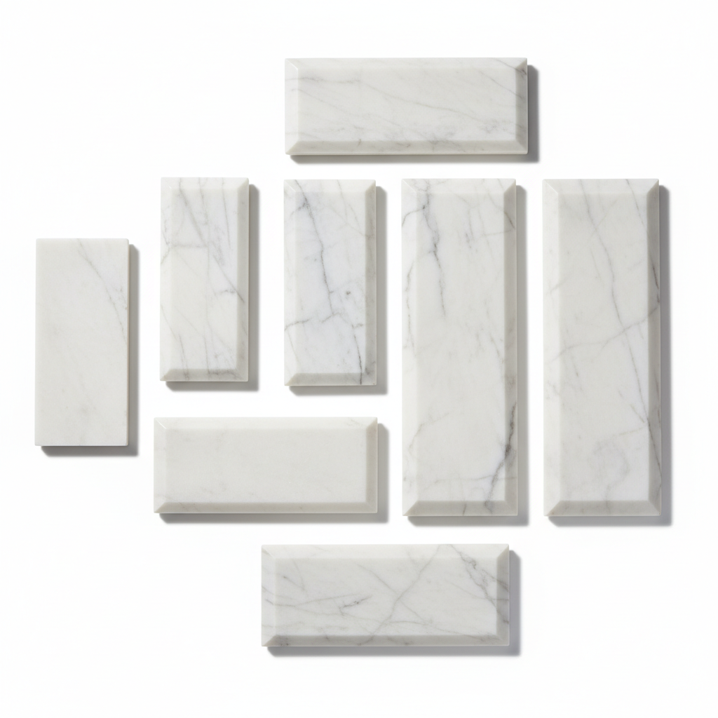 Bianco Dolomiti Deep-Beveled Dolomite Tile – Featured