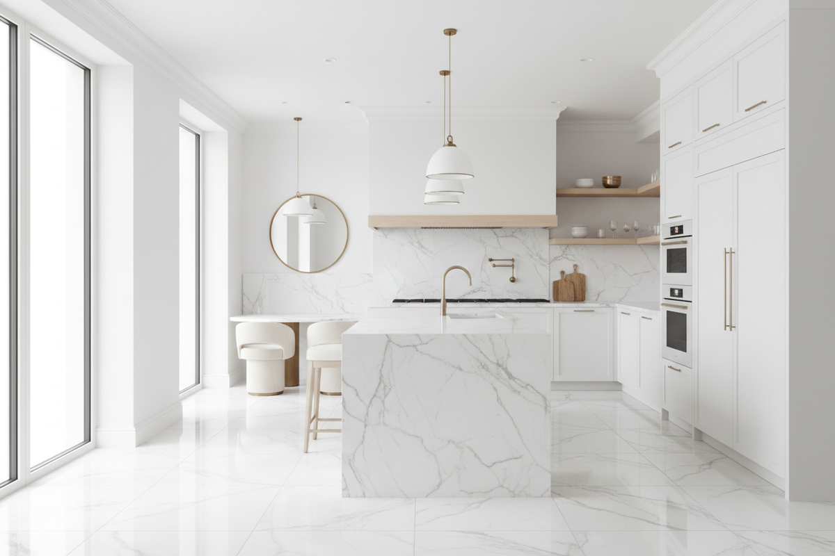 Bianco Dolomiti Dolomite Tile – Kitchen
