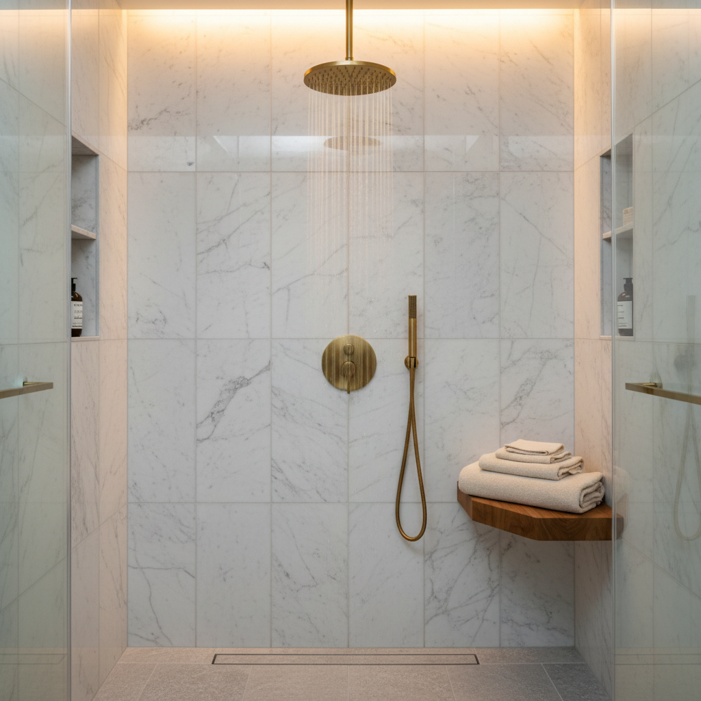 Deep-Beveled Tile - Bathroom