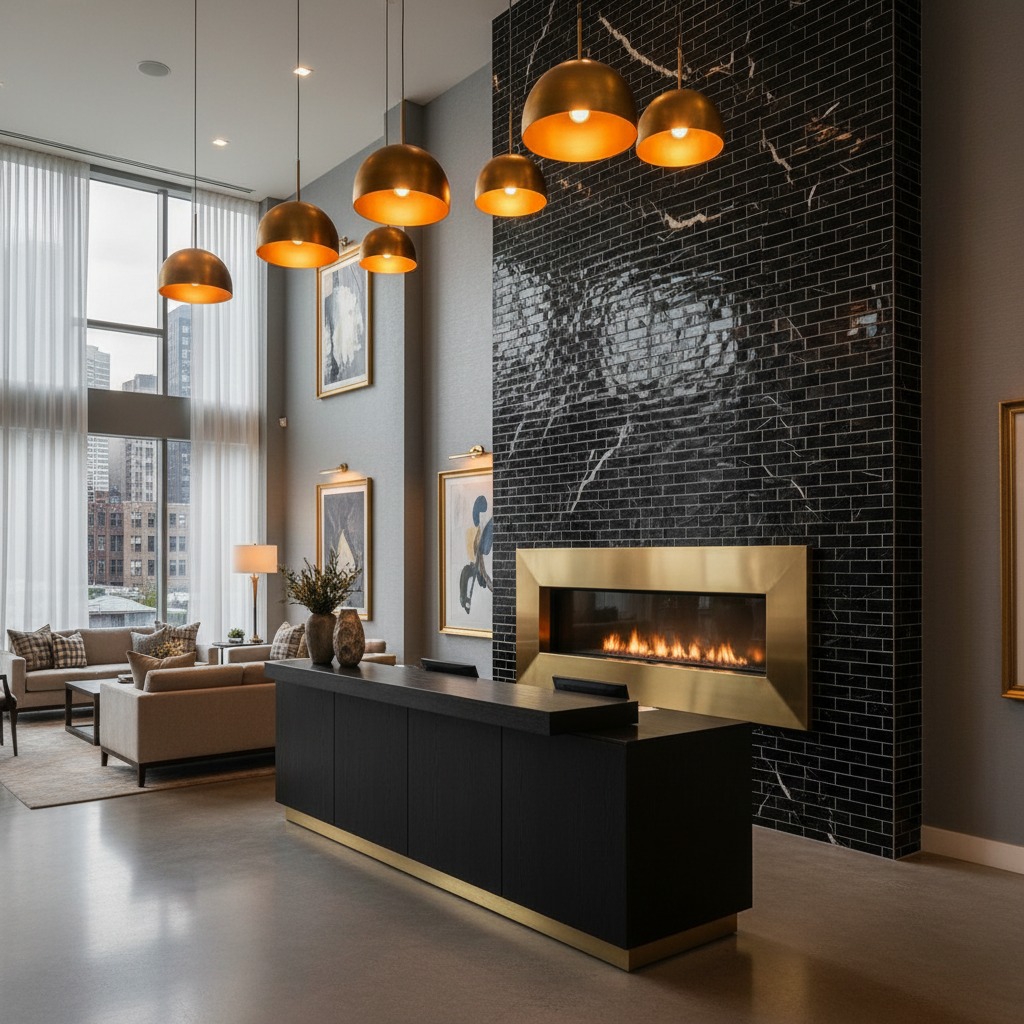 Hotel lobby accent wall