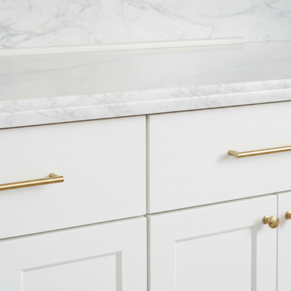 Bianco Dolomiti Dolomite Quarter-Round Trim - luxury kitchen backsplash edge detail