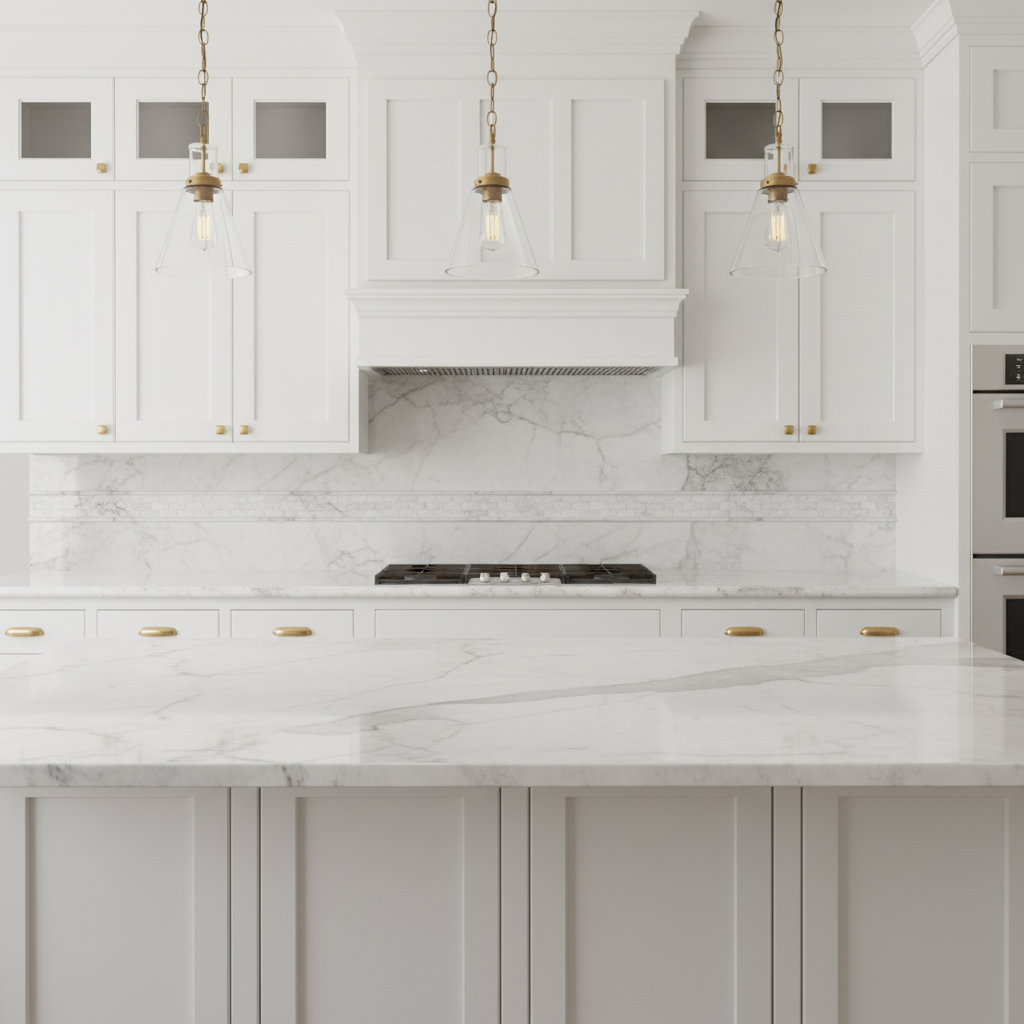 Bianco Dolomiti Milano Molding - kitchen backsplash decorative accent strip