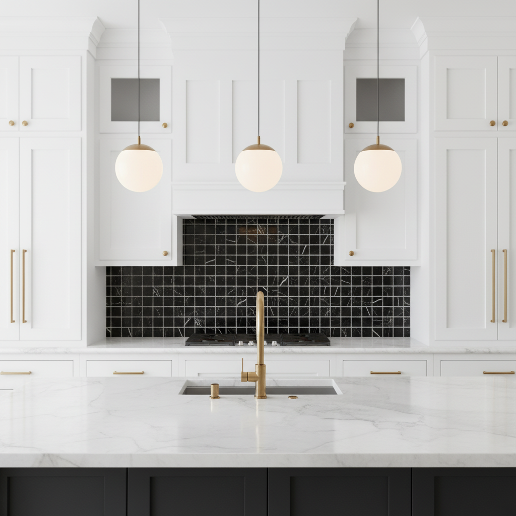 Nero Marquina Mosaic - Kitchen