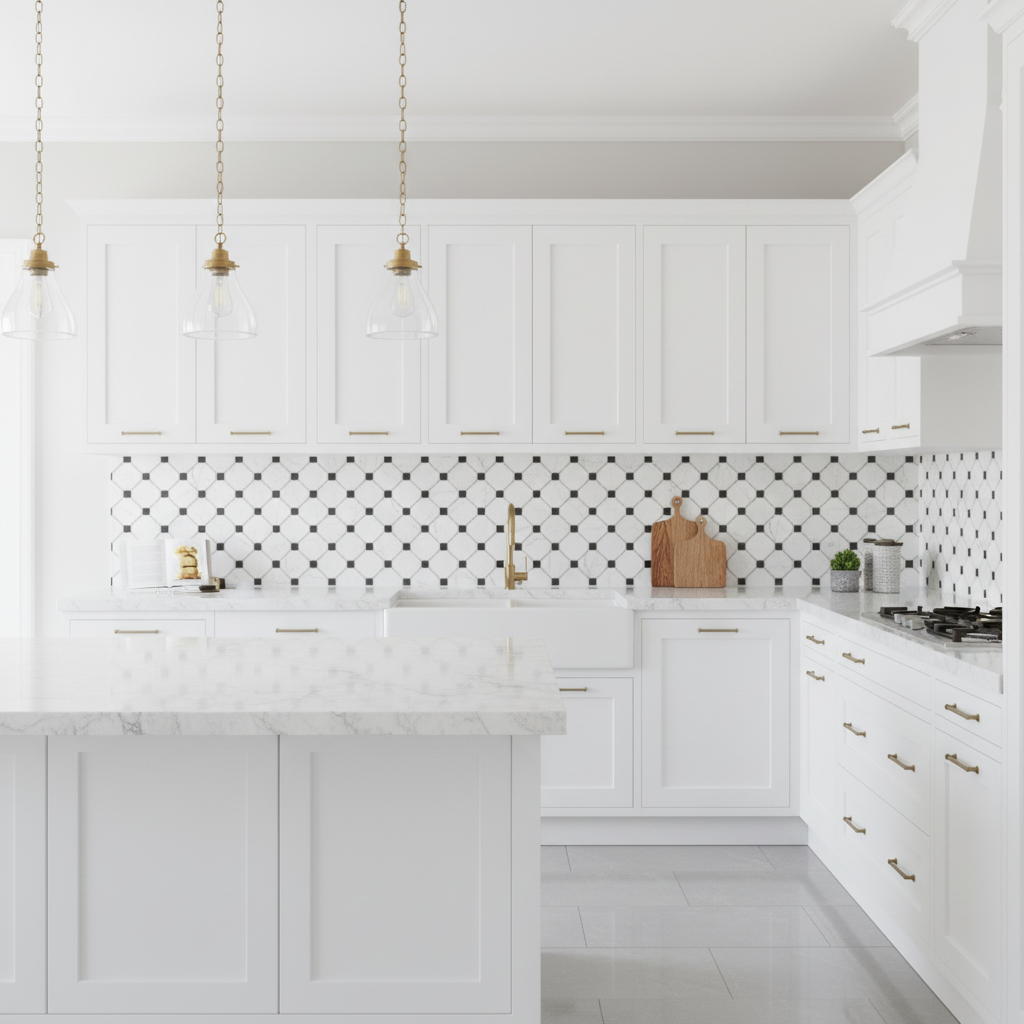 Octagon Mosaic w/ Black - Kitchen